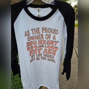 Womens Raglan T-shirt Sassy Graphic Big Peach